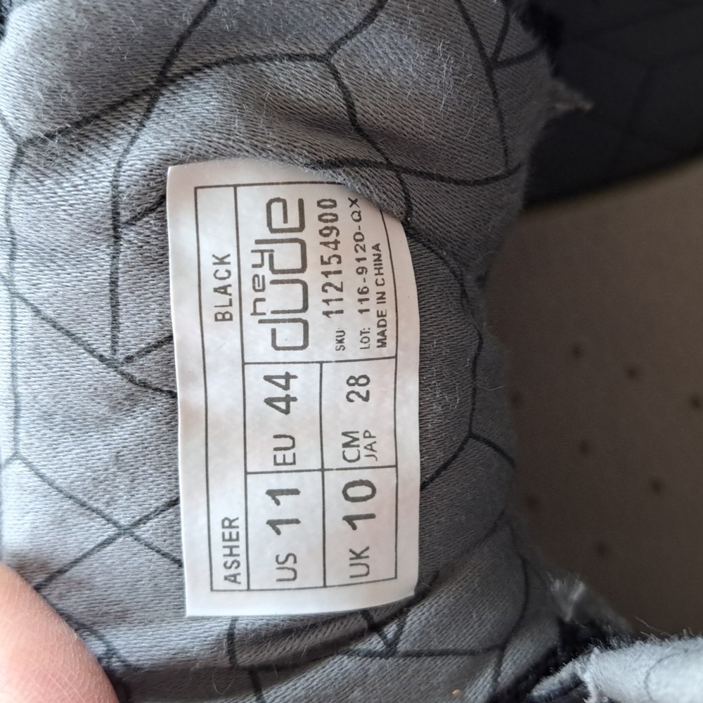 Hey Dude Black and Gray Men's Sneakers - Picture 6 of 12